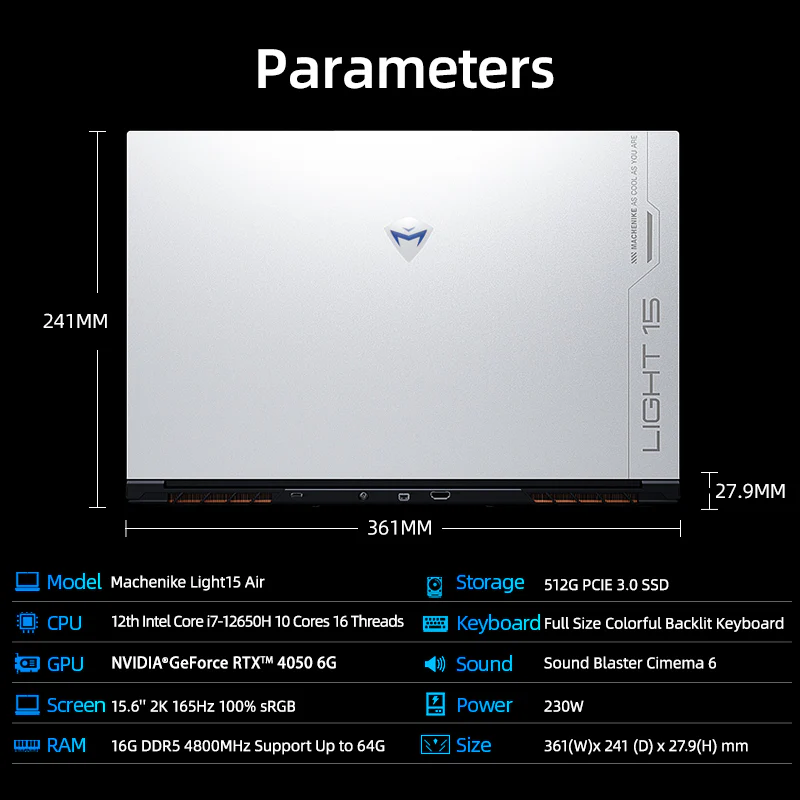 Machenike L15A Gen 12 Intel (15.6”) Gaming Laptop - Image 8