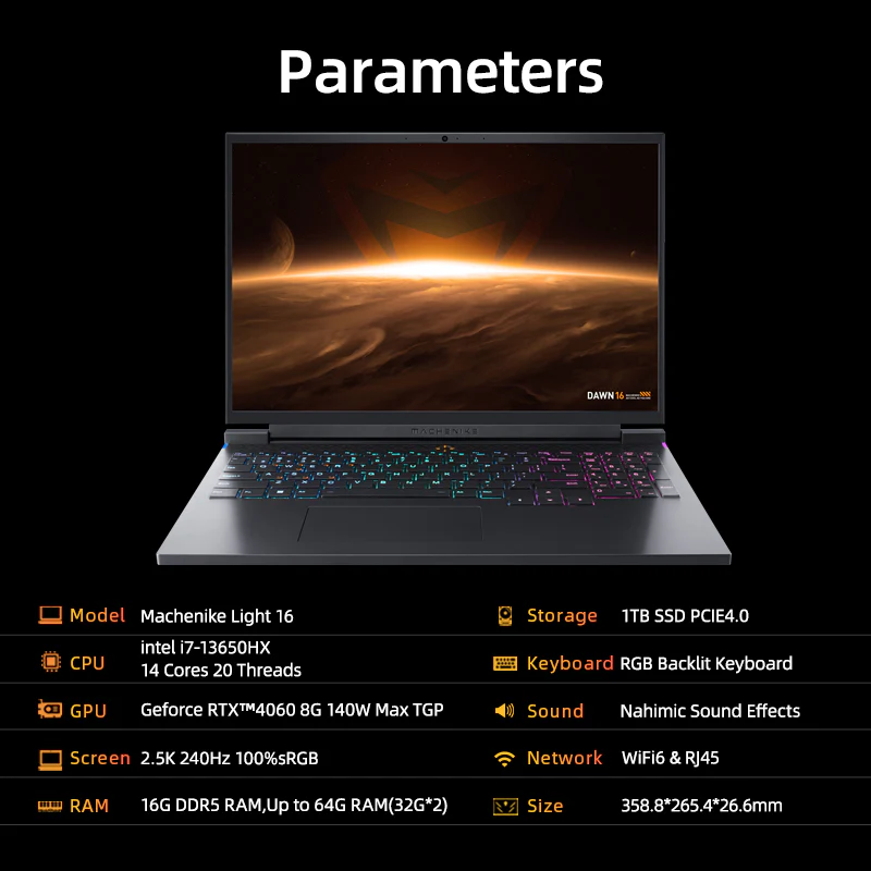 Machenike L16 Gen 13 Intel (16”) Gaming Laptop - Image 7